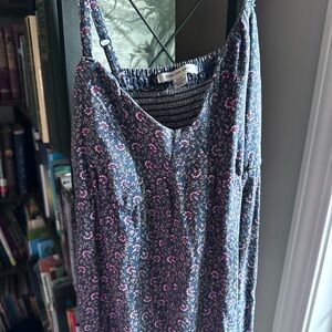 American Eagle Outfitters Blue Floral Dress with Pockets